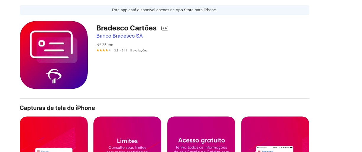 Como Faço Para Ativar Cartão Bradesco Pelo Aplicativo No Celular Fonte: App Store